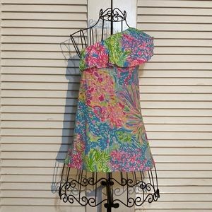 EUC Lilly Pulitzer Multi Lovers Coral Print Top Size Extra Small